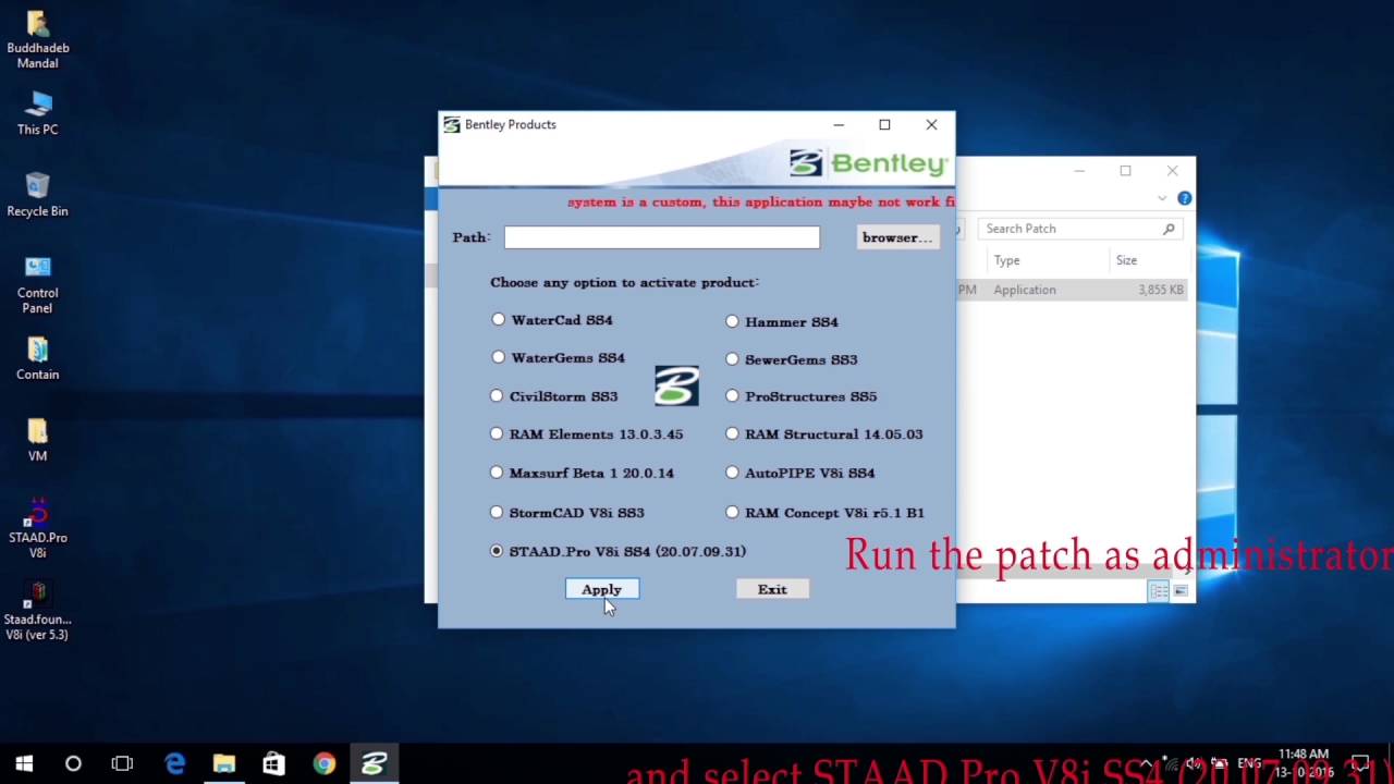 Bentley staad pro v8i site activation key
